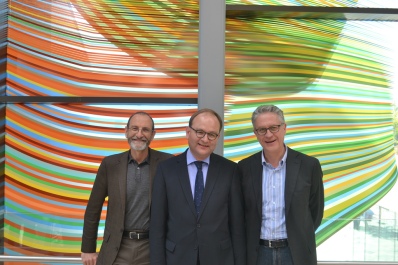 The three IPCC co-chairs who were at the Exeter conference, from left to right, Chris Field, Ottmar Edenhofer, Thomas Stocker. The IPCC report is split into three main parts, or working groups, each led by two 'co-chairs'. Within each working group there are many chapters, with scientists serving as lead authors or authors on those chapters. Image credit University of Exeter, used via Flickr Creative Commons licence.