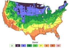 Much of the US was one 5°F (2.8°C) half-zone colder in the 1990 Plant Hardiness Zone Map compared to the latest version. Credit: US Department of Agriculture