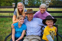 Jim Hansen with his wife Anniek, daughter Christine and grandchildren Sophie and Connor. The idea of his grandchildren thinking in future 'How could they be so stupid' motivated Jim to speak out, risking his career. Image credit: JIm Hansen