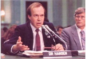 Jim Hansen giving testimony at a US Congressional hearing in 1988, where he'd declare 99% certainty that humans are changing the climate. Image credit: NASA